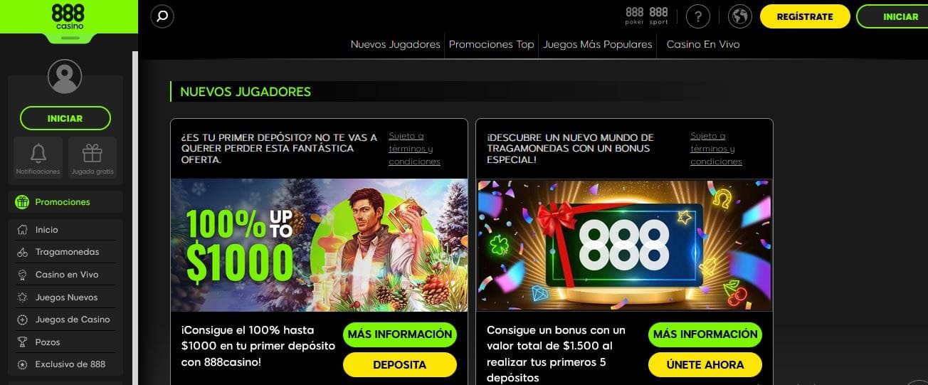 Cuáles son los Bonos y Promociones 888 Casino