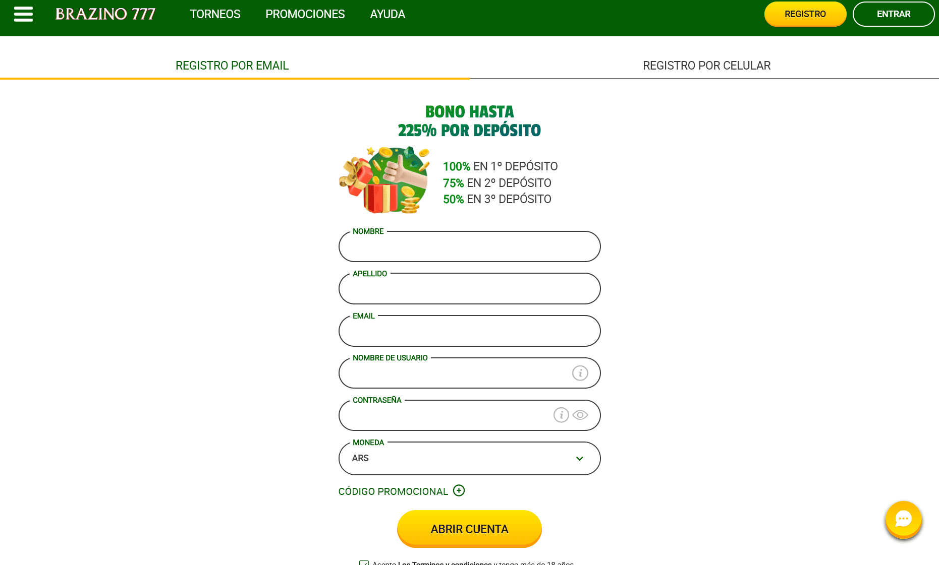 registro en Brazino777