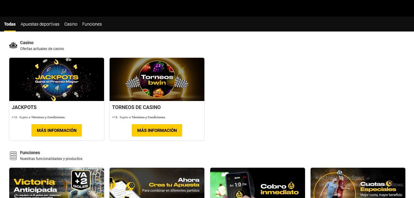 Ofertas Especiales del Casino Bwin