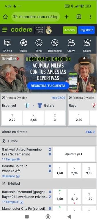 aplicación Codere