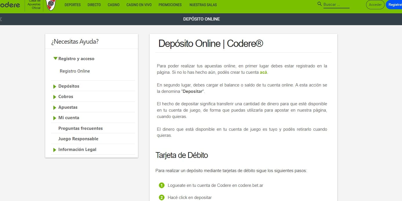 Opciones para depositar y retirar tus ganancias en Codere