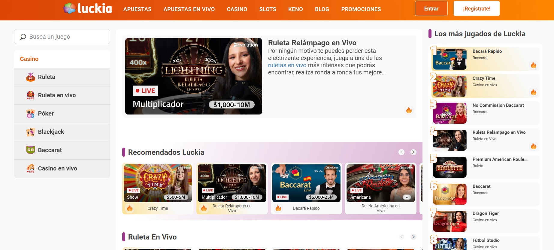 Funciones básicas e interfaz del casino online