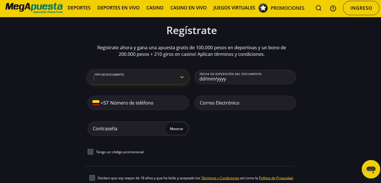 Cómo Registrarse en MegApuesta