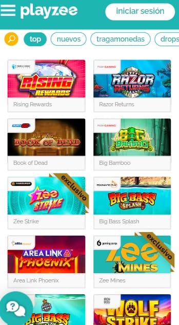 Aplicación móvil de Playzee Casino online