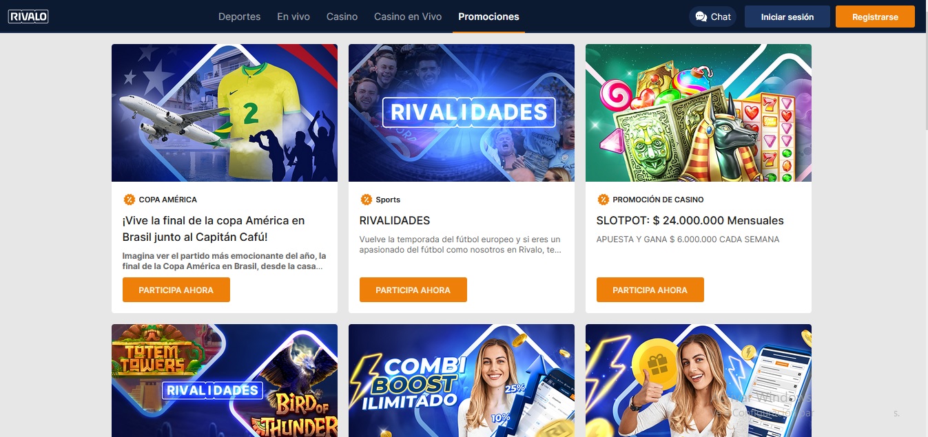 Bonos Promocionales del Casino Rivalo