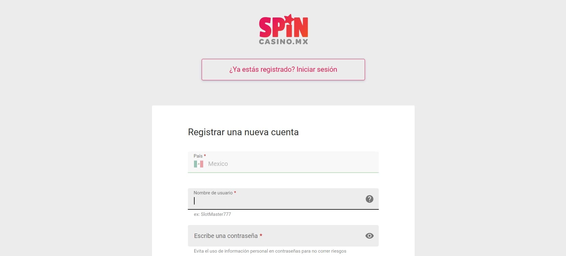 Registro y Uso de Spin Casino